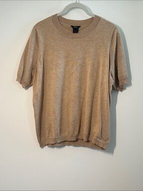Lindex Women's Short Sleeve Crewneck Sweater - Tan